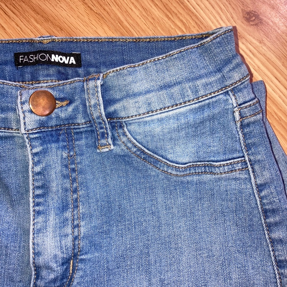 Fashion Nova Denim Skinny Blue Jeans sz 3 - Picture 7 of 10